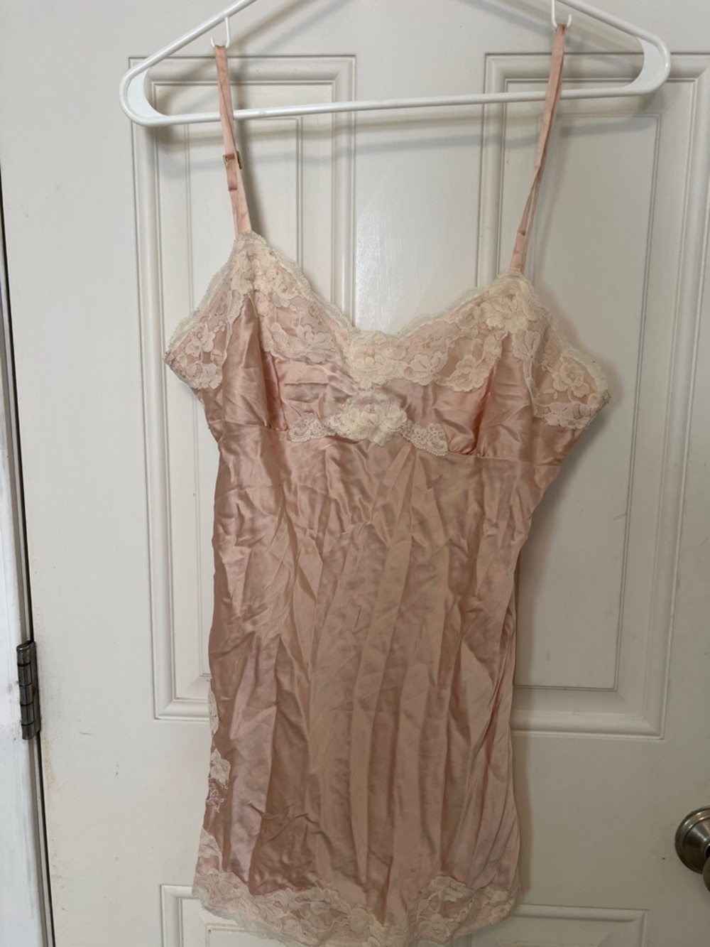 Express Lace-Trim Satin Slip Dress - Blush Pink